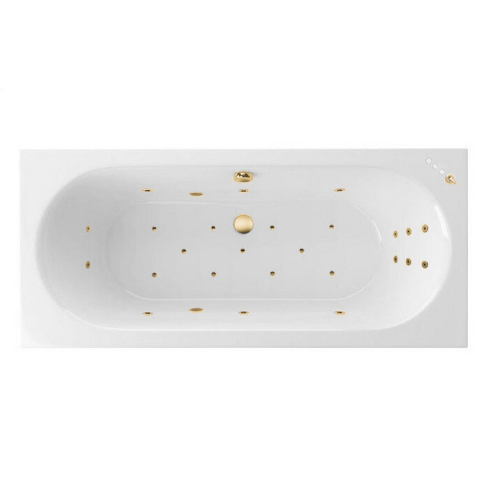 Изображение товара Гидромассажная ванна Excellent Oceana Slim Ultra 160x75 см, белый/золото, Польша