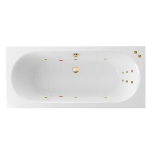 Изображение товара Ванна гидромассажная Excellent Oceana Slim Line 180 x 80 см, белый/золото, WAEX.OCE18S.LINE.GL