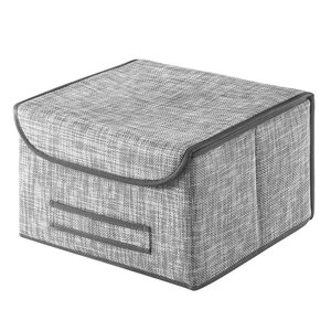 Изображение товара Коробка Casy Home для хранения с крышкой, ширина 35 см, глубина 30 см, высота 22 см, цвет серый, 00-100606/ВО-044