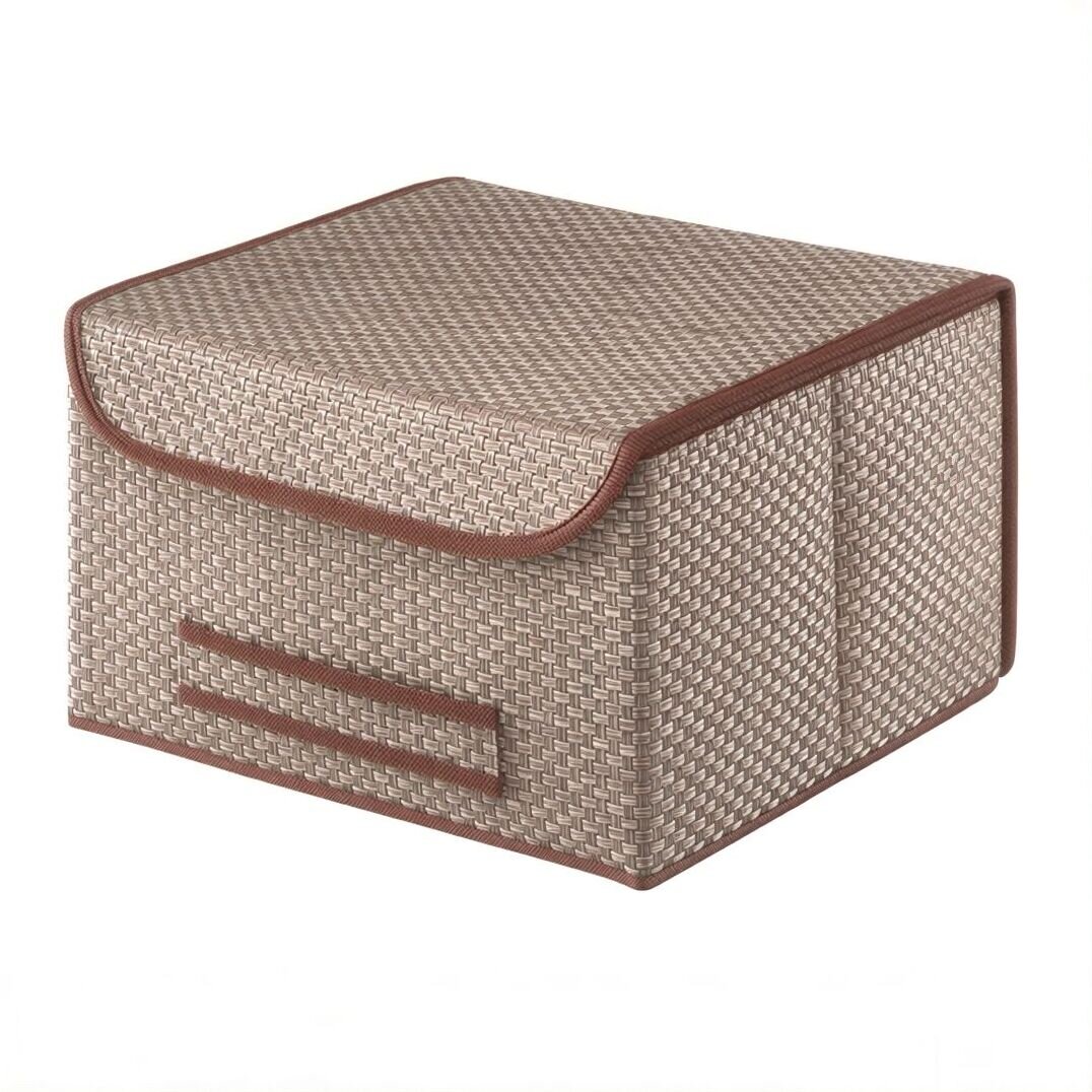 Изображение товара Коробка для хранения Casy Home с крышкой, ротанг, 35x30x22 см