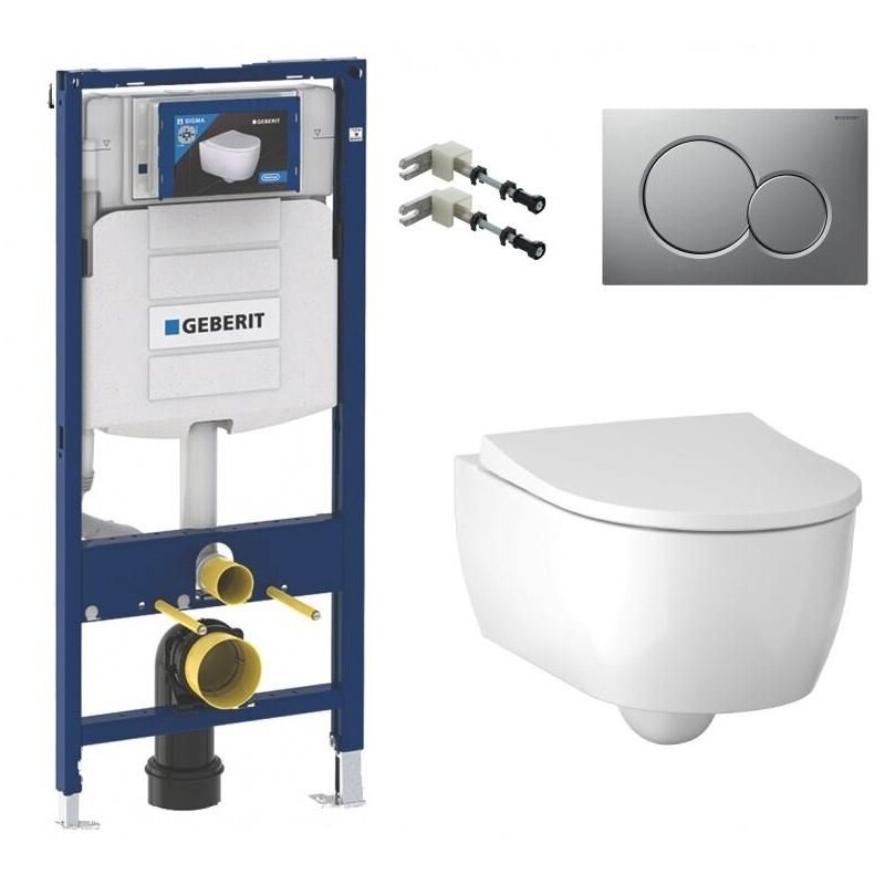 Изображение товара Инсталляция Geberit с безободковым унитазом Rimfree и сиденьем микролифт