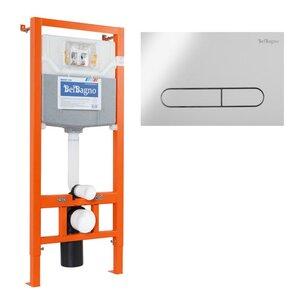 Изображение товара Инсталляция BelBagno для подвесного унитаза BB001-120, клавиша хром BB005-PR-CHROME Изображение товара Инсталляция BelBagno для подвесного унитаза BB001-120, клавиша хром BB005-PR-CHROME