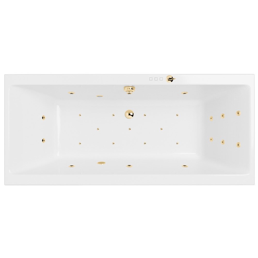 Изображение товара Ванна гидромассажная Excellent Pryzmat Ultra 180 x 80 см, белый/золото, WAEX.PRY18.ULTRA.GL