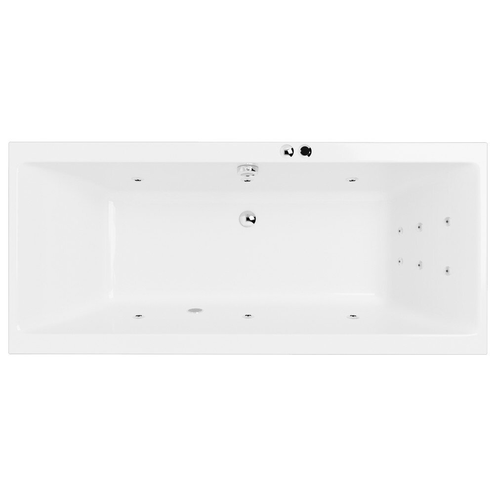 Изображение товара Ванна гидромассажная Excellent Pryzmat Slim Line 170x75 см белая с хромом
