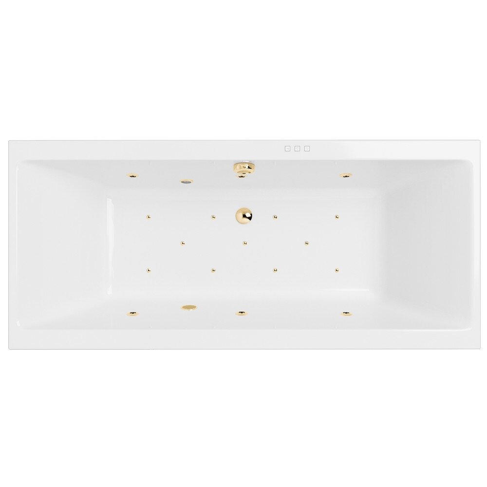 Изображение товара Ванна гидромассажная Excellent Pryzmat Slim Relax 180 x 80 см, белый/золото, WAEX.PRY18S.RELAX.GL