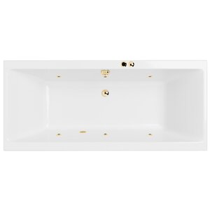 Изображение товара Ванна гидромассажная Excellent Pryzmat Slim Soft 180 x 80 см, белый/золото, WAEX.PRY18S.SOFT.GL
