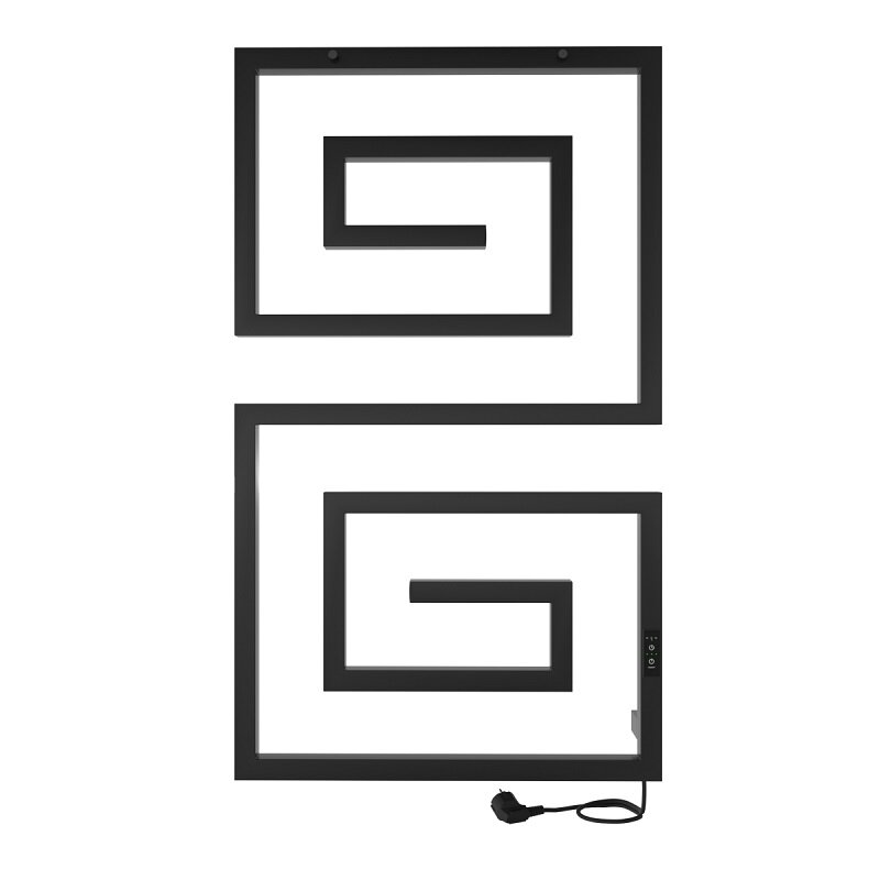 Изображение товара Полотенцесушитель электрический Indigo Lira 60/100 см, ширина 60 см, высота 100 см, подключение справа, цвет черный муар, DGL100-60BRRt