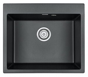 Изображение товара Мойка кухонная Paulmark Kante PM106052-BL из искусственного гранита черного цвета