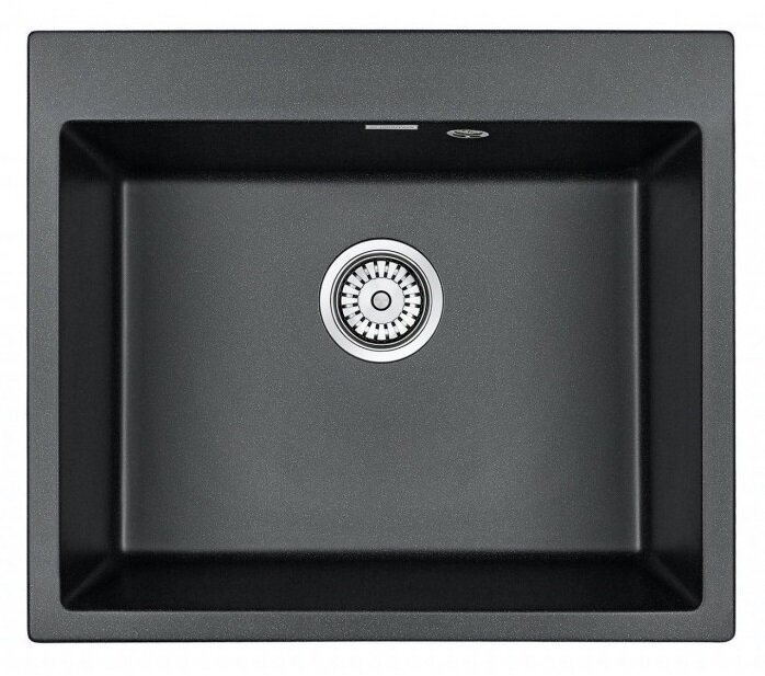Изображение товара Мойка кухонная Paulmark Kante PM106052-BL из искусственного гранита черного цвета Изображение товара Мойка кухонная Paulmark Kante PM106052-BL из искусственного гранита черного цвета