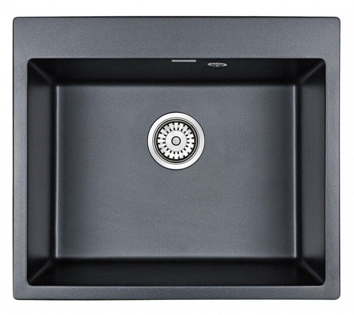 Изображение товара Мойка кухонная Paulmark Kante PM106052-BLM, 60 см, кварцевая, черный металлик