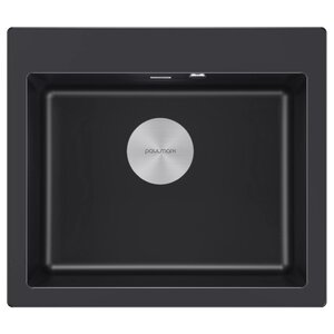 Изображение товара Мойка кухонная Paulmark Kante PM106052-BLM, 60 см, кварцевая, черный металлик