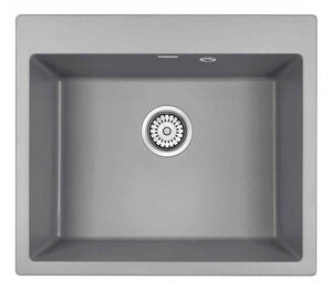 Изображение товара Мойка кухонная Paulmark Kante PM106052-GRM, 60 см, кварцевая, серый металлик