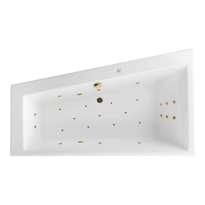 Изображение товара Гидромассажная ванна Excellent Sfera Ultra 170x100 см угловая белая/золотая
