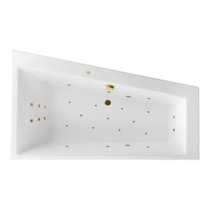 Изображение товара Ванна гидромассажная Excellent Sfera Ultra 170 x 100 см, правая, белый/золото, WAEX.SFP17.ULTRA.GL