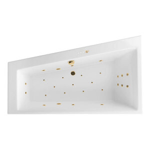 Изображение товара Ванна гидромассажная Excellent Sfera Slim Ultra 170 x 100 см, левая, белый/золото, WAEX.SFL17S.ULTRA.GL