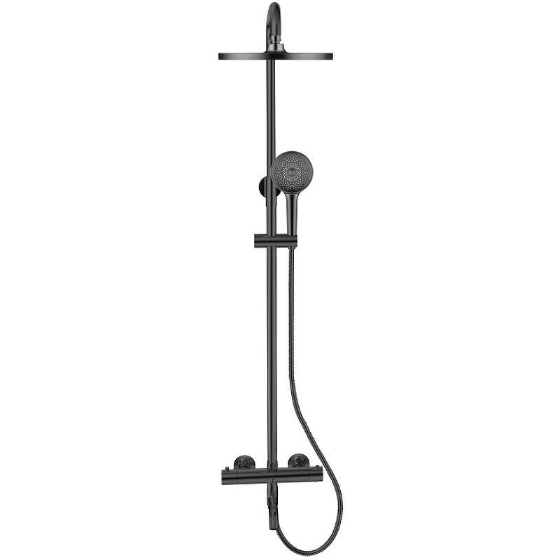 Изображение товара Душевая система Bronze de Luxe Scandi 11060B с термостатом и изливом, черная