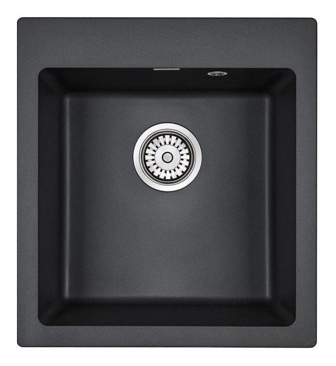 Изображение товара Мойка кухонная Paulmark Kante PM104651-BL, 46.5 см, кварцевая, черный
