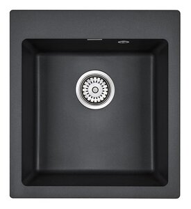 Изображение товара Кухонная мойка из искусственного гранита Paulmark Kante PM104651-BL 46.5 см черная встроенная