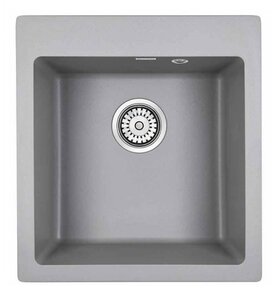 Изображение товара Кухонная мойка Paulmark Kante PM104651-GRM - искусственный гранит 46. 5 см серый металлик