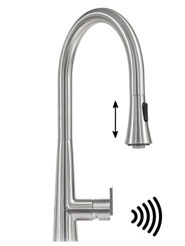 Изображение товара Смеситель для кухонной мойки Seaman Eco Venice SSN-1801P-SS сенсорный выдвижной излив