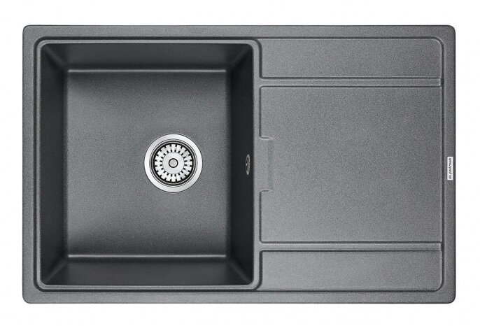 Изображение товара Мойка кухонная Paulmark Flugen PM217850-DG, 78 см, кварцевая, графит