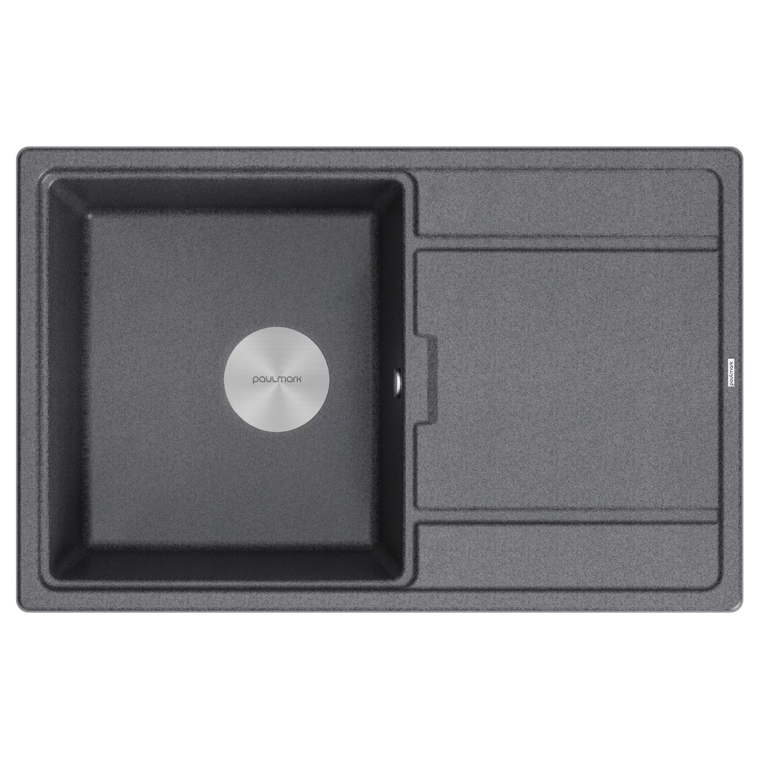 Изображение товара Мойка кухонная Paulmark Flugen PM217850-DG, 78 см, кварцевая, графит