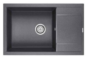 Изображение товара Мойка кухонная Paulmark Flugen PM317850-DG, 78 см, кварцевая, графит