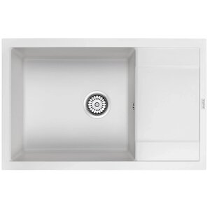 Изображение товара Мойка кухонная Paulmark Flugen PM317850-WH, 78 см, кварцевая, цвет белый