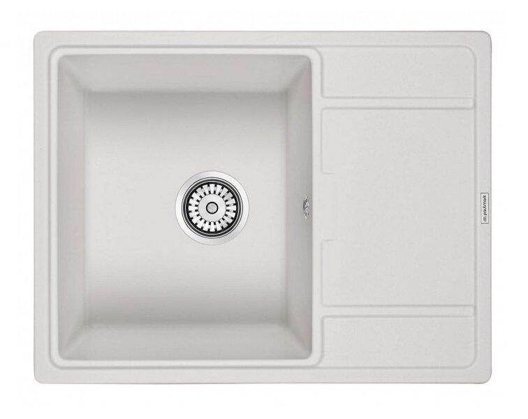Изображение товара Мойка кухонная Paulmark Flugen PM216550-WH, кварцевая, встраиваемая, 65 см, белая