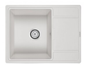 Изображение товара Мойка кухонная Paulmark Flugen PM216550-WH, кварцевая, встраиваемая, 65 см, белая