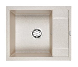 Изображение товара Мойка кухонная Paulmark Flugen PM216050-BE, 60 см, кварцевая, бежевый