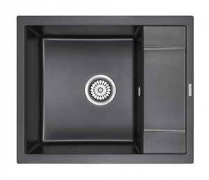Изображение товара Мойка кухонная Paulmark Flugen PM216050-BL, 60 см, кварцевая, черный