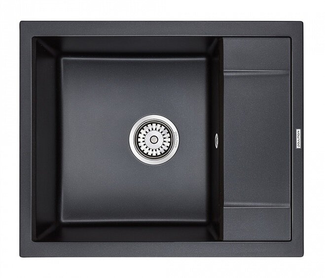 Изображение товара Мойка кухонная Paulmark Flugen PM216050-BLM, 60 см, кварцевая, черный металлик Изображение товара Мойка кухонная Paulmark Flugen PM216050-BLM, 60 см, кварцевая, черный металлик