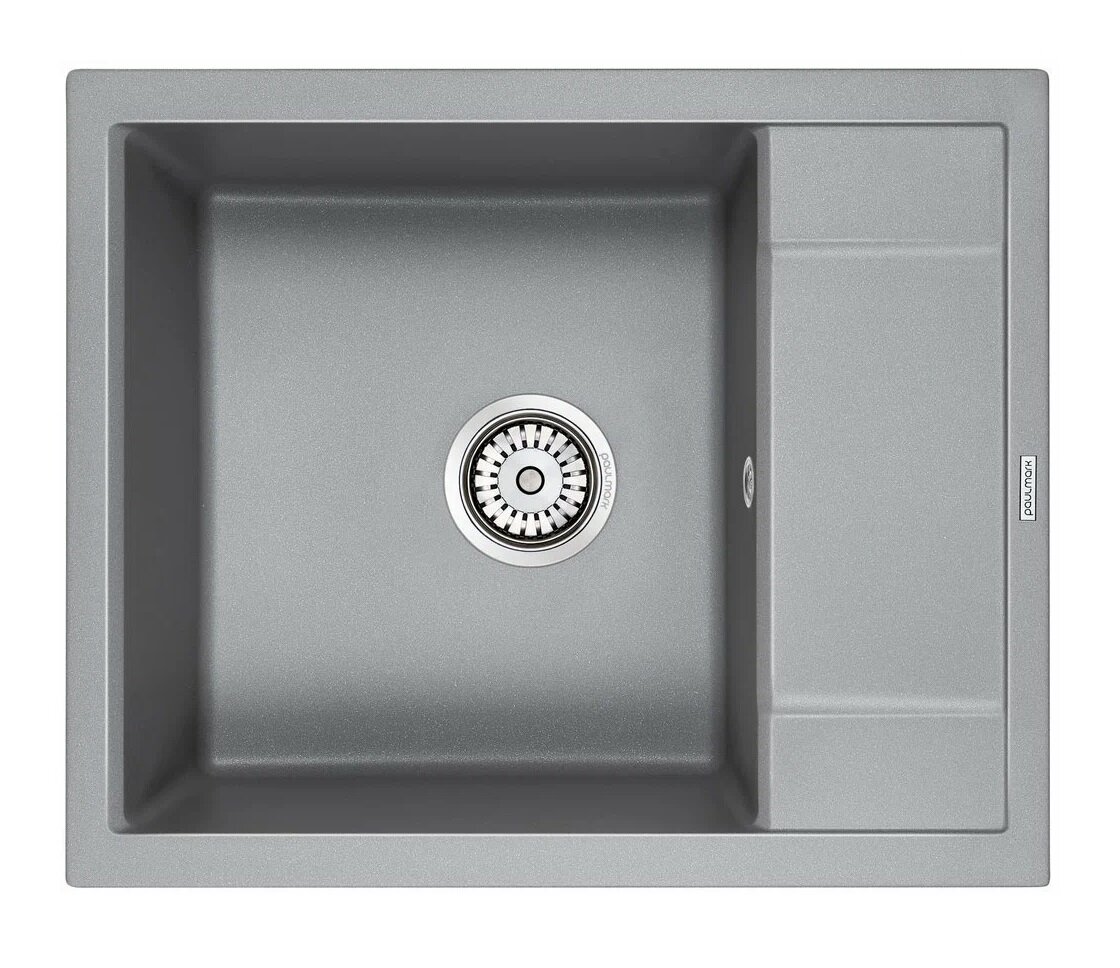 Изображение товара Кухонная мойка Paulmark Optimum PM216050-GRM, кварцевая, 60 см, серый металлик
