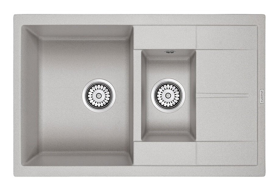 Изображение товара Мойка кухонная Paulmark Feste PM237850-GR 77.5 см кварцевая серый