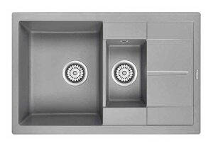 Изображение товара Кухонная мойка Paulmark Flugen PM237850-GRM, 77.5 см, искусственный гранит, серый
