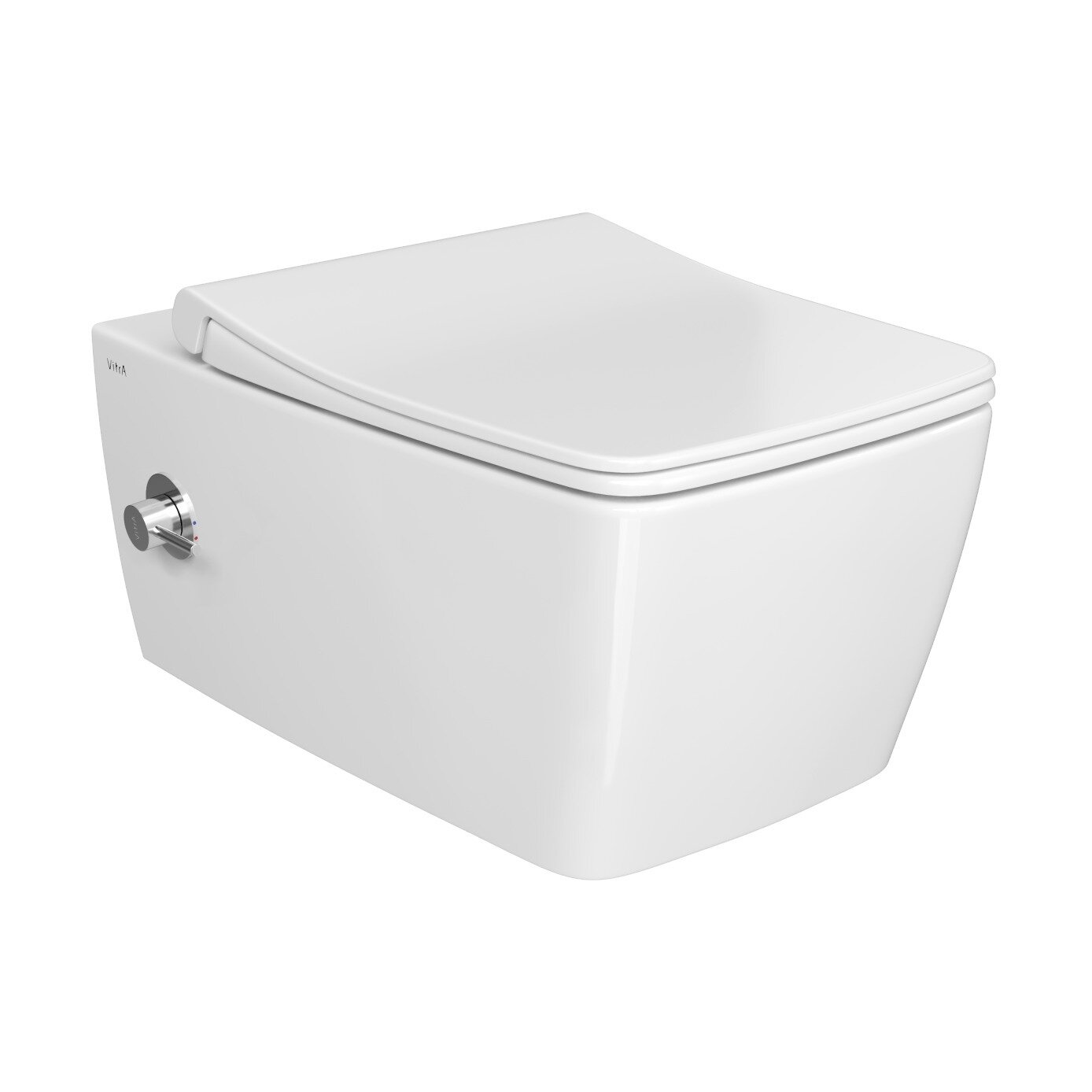 Изображение товара Подвесной безободковый унитаз VitrA Metropole 7672B003-1684/122-003-009 с функцией биде и встроенным смесителем, тонкая крышка микролифт