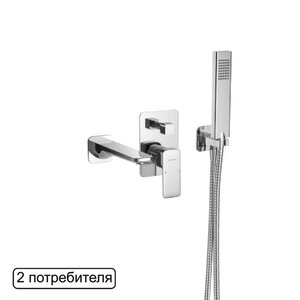 Изображение товара Смеситель для ванны и душа Excellent Keria AREX.SET.2025CR встраиваемый, с душевым гарнитуром, хром