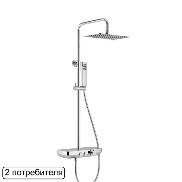 Изображение товара Душевая система Excellent Rain Krotos AREX.8080CR, хром, вертикальный монтаж