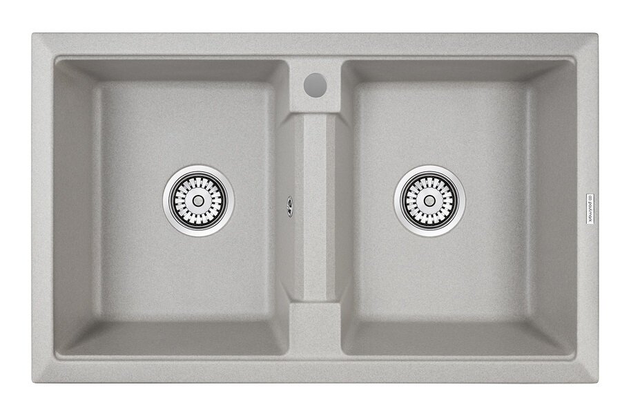 Изображение товара Paulmark Tandem PM238150-GR: кварцевая мойка 81 см, серый, 2 чаши