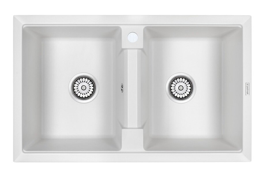 Изображение товара Кухонная мойка Paulmark Tandem PM238150-WH 81 см искусственный гранит белая