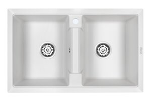Изображение товара Кухонная мойка Paulmark Tandem PM238150-WH 81 см искусственный гранит белая