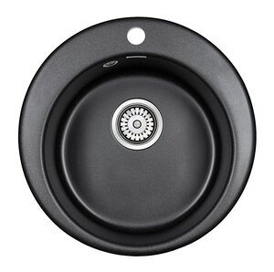 Изображение товара Мойка кухонная Paulmark Gelegen PM404800-BL, 48 см, кварцевая, черный