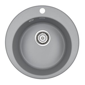 Изображение товара Мойка кухонная Paulmark Gelegen PM404800-GRM, 48 см, кварцевая, серый металлик
