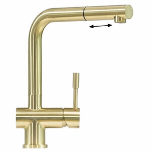 Изображение товара Смеситель для кухонной мойки Seaman Eco Venice с выдвижным изливом Light Gold