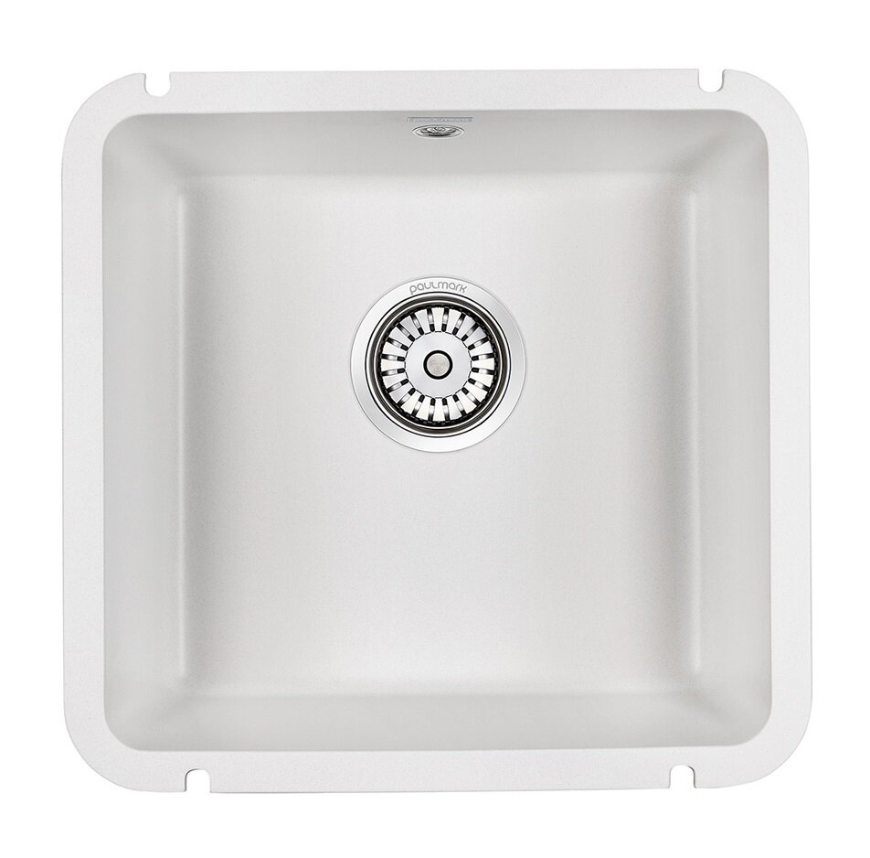 Изображение товара Кухонная мойка из искусственного гранита Paulmark Unter 45.5 см белая, врезная