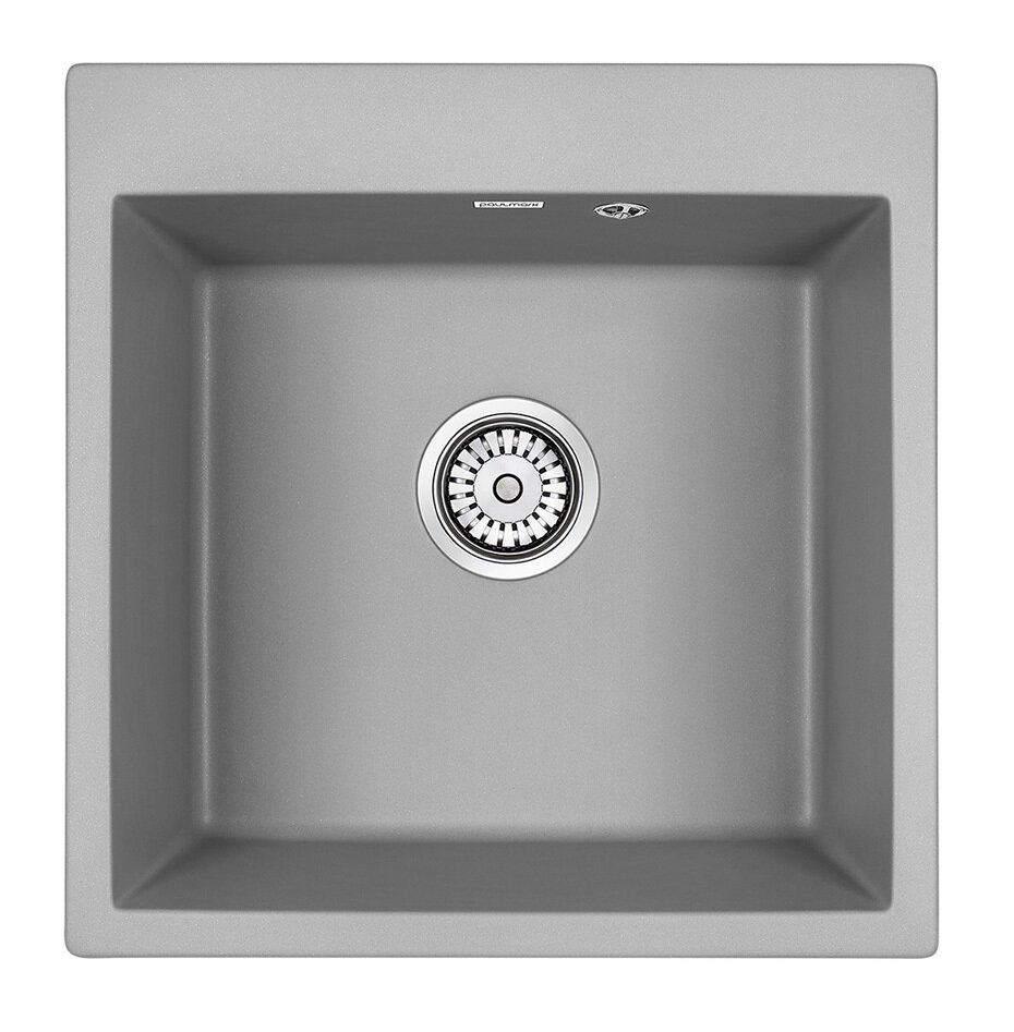Изображение товара Кухонная мойка Paulmark Praktisch PM105152-GRM из искусственного гранита 51 см серый металлик