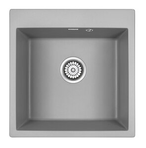 Изображение товара Кухонная мойка Paulmark Praktisch PM105152-GRM из искусственного гранита 51 см серый металлик