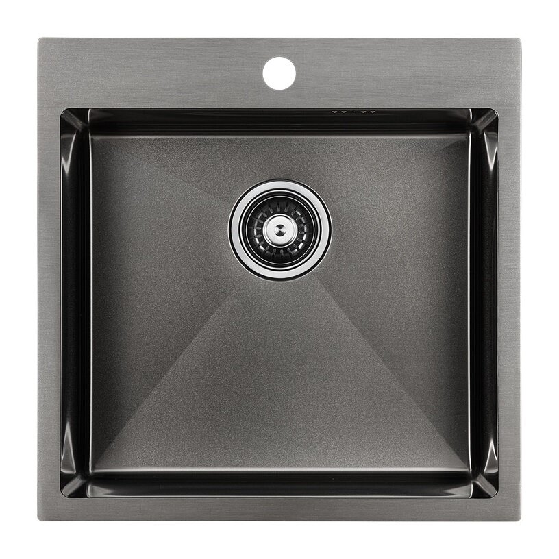 Изображение товара Кухонная мойка Paulmark Kroner PM215151-GM 51 см вороненая сталь