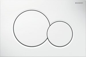 Изображение товара Кнопка смыва Geberit Sigma 01 115.770.11.5 белая пластиковая двухрежимная
